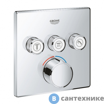картинка Смеситель Grohe 29149000 SmartControl кв. роз, 3 кнопки