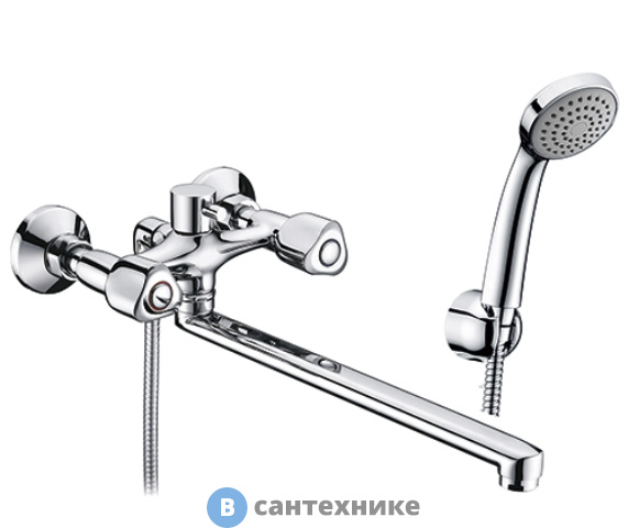 Смеситель WasserKRAFT Amper 2902L для ванны с длинным изливом латунь, хромоникелевое покрытие