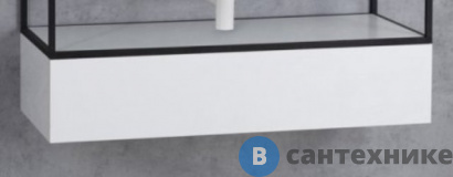 картинка Тумба под раковину Cezares CADRO-120-1C-SO-BG-BLUM подвесная с одним выкатным ящиком c механизмами PUSH (BLUM) и функцией плавного закрывания, без верхней крышки Bianco Ghiaccio (120x46x25)