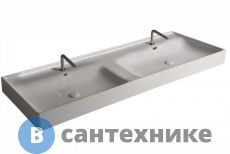 Раковина TECLA TOUCH TC07011 c двумя чашами белый глянцевый, 121x46x12,5