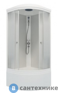 картинка Душевая кабина Тритон Лайт 90*90 Б 1/4 круга, глуб. подд., Градиент, белый, ДН4 (DK209)