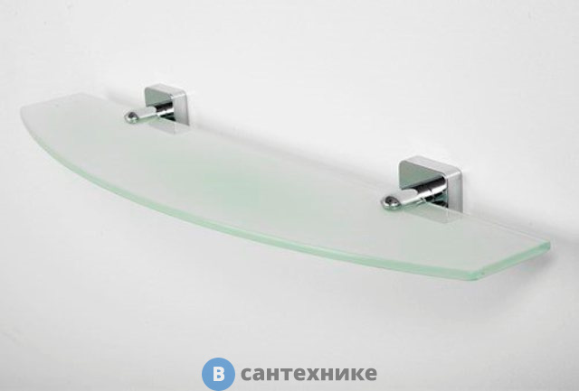 Полка WasserKRAFT Lippe K-6524 стеклянная металл, хромоникелевое покрытие, закаленное матовое стекло