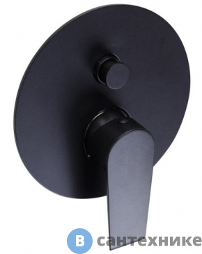 картинка Смеситель Cezares NAUTIC-VDIM-NOP встраиваемый, однорычажный для душа с переключателем, чёрный матовый