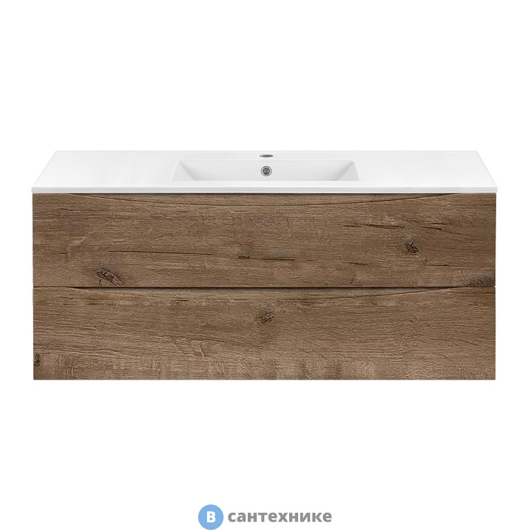 Тумба под раковину Vincea Mia 1200 подвесная, 2 выкатных ящика soft close, V.Oak (VMC-2MC120VO)