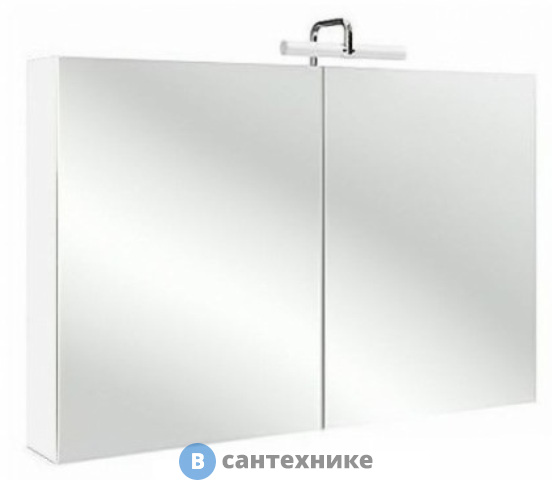 Шкаф зеркальный Jacob Delafon EB787RU-N18 2 стек. полки, гал. подсветка, розетка, выкл /105x14,3x65/ (белый)