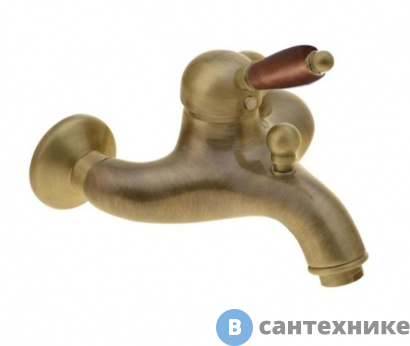 картинка Смеситель Cezares ELITE-VM-02-Nc для ванны и душа однорычажный, бронза, ручка орех