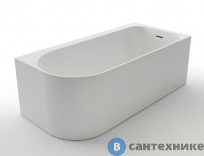 картинка Ванна акриловая AZARIO LUTON LUT17080 R с сифоном и металлической рамой, правая,1700x800x580 мм