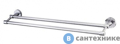 картинка Штанга для полотенец WasserKRAFT Isen K-4040 двойная металл, хромоникелевое покрытие