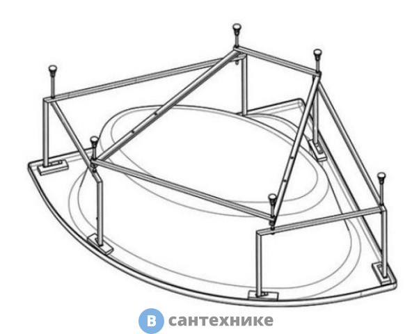 Монтажный комплект к ванне Santek Канны 150х150 (1WH112432)