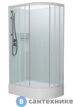 картинка Душевая кабина Frank F412/1L White левосторонняя средний поддон б/к (без крыши)