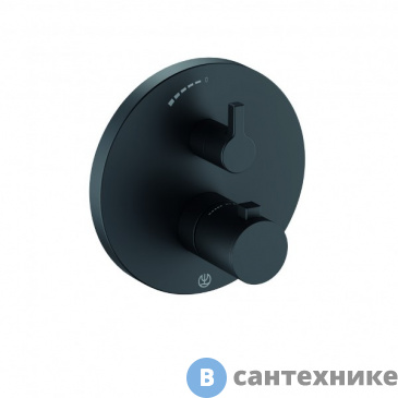 картинка Смеситель Kludi Nova Fonte Puristic 208353915 для душа, термостат, чёрный матовый, без внутренней части