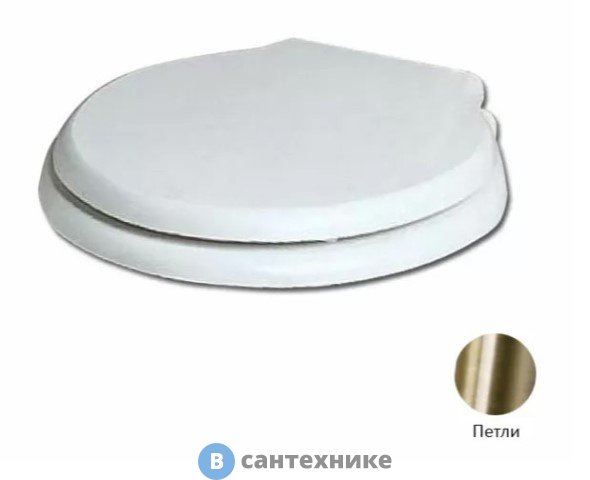 Сиденье AZZURRA Giunone-Jubilaeum для унитаза белое, шарниры бронза (микролифт) (1800/F bi/br)