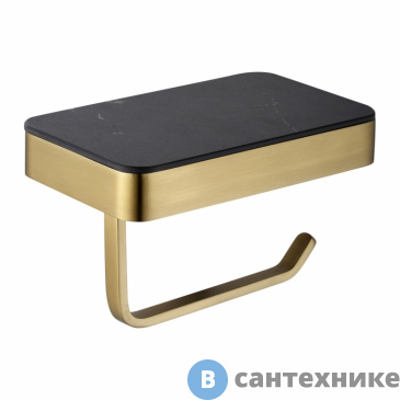 картинка Бумагодержатель ABBER Westen AA1730G золото, с полкой для телефона