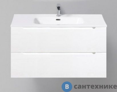 картинка Тумба под раковину BelBagno 91 см ETNA-900-2C-SO-BL-P подвесная с двумя выкатными ящиками Bianco Lucido