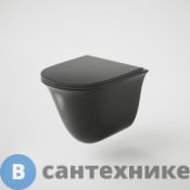 Унитаз Grossman GR-4412BMS подвесной, чёрный матовый, безободковый с тонкой крышкой