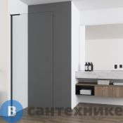 Душевая перегородка Vincea Волк-Ин (Walk-In) VSW-7HA900CLB, 900*2000, черный матовый, стекло прозрачное
