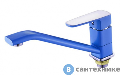 картинка Смеситель EKKO E49304 однорычажный для кухни (синий)