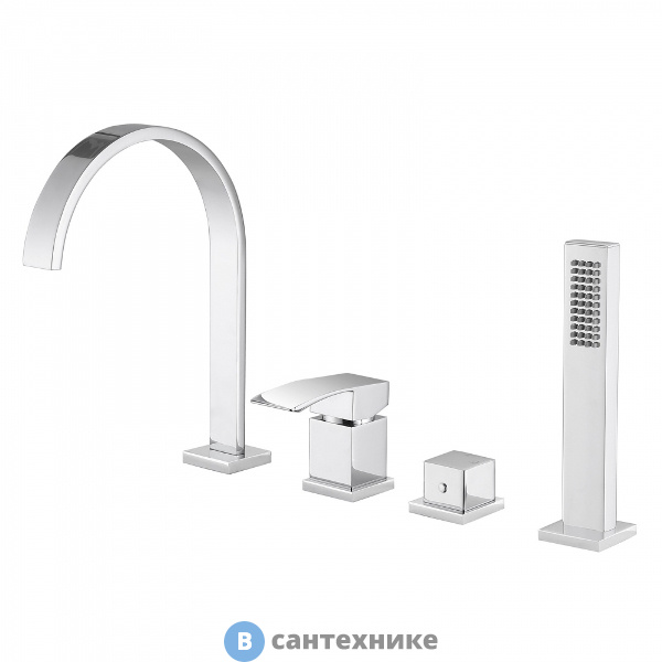 Смеситель ABBER Wasserfall AF8613 на борт ванны, хром