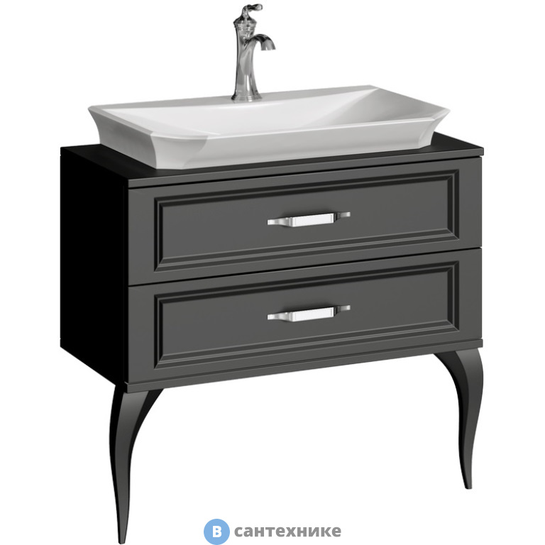 Тумба под раковину Aqwella LADONNA 85 LAD0108BLK (напольная, чёрный)