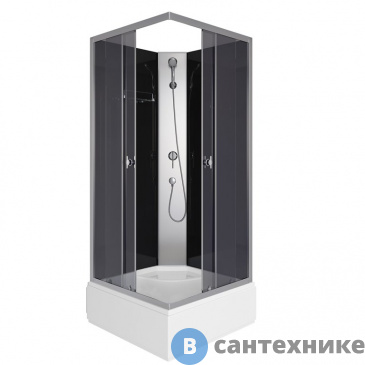 картинка Душевая кабина Niagara Eco E90/26Q/TN/BK (900х900х1950) 