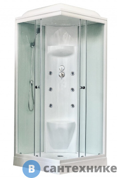 картинка Душевая кабина Royal Bath RB 90HP7-WT 900x900x2170 (белое/прозрачное)