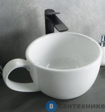 картинка Раковина накладная GID-ceramic N9055 белый (400х300х180)