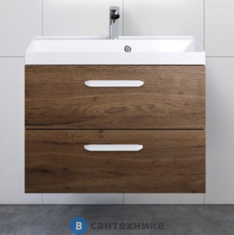 Тумба под раковину BelBagno 70 см AURORA-700-2C-SO-RT подвесная с двумя выкатными ящиками, Rovere Tabacco
