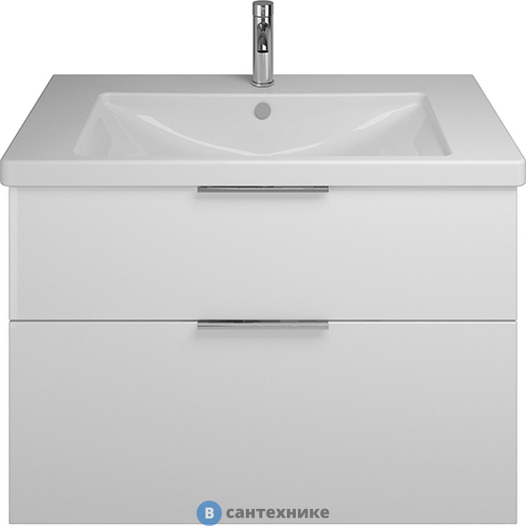 Тумба с раковиной Burgbad Eqio База подвесная 930х490х645 мм, 2 ящика с ручкой хром G0146, белый глянц F2009 (SEYQ093F2009G0146C001*1)