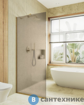 картинка Душевая перегородка в профиле MaybahGlass 1950*890 стекло 8 мм бронза матовая (MGD-692-3у)