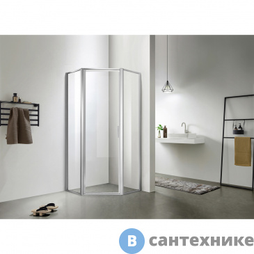 картинка Душевое ограждение AZARIO RICHMOND 900*900*2000,  5-угольный, стекло прозр.,  профиль серебро (AZ-NAG3231 900)