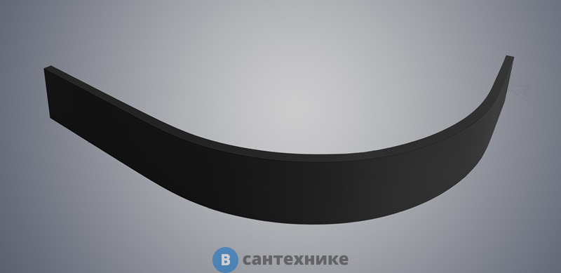 Экран WELTWASSER SKR12090-BL L/R Размер 1180х880х100 мм. Полукруглый AL для поддона 1200х900, цвет черный.