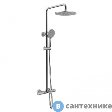 картинка Душевая стойка Vincea Esse VSFS-1E1TCH термостатическая с изливом, 25 см верх душ, хром