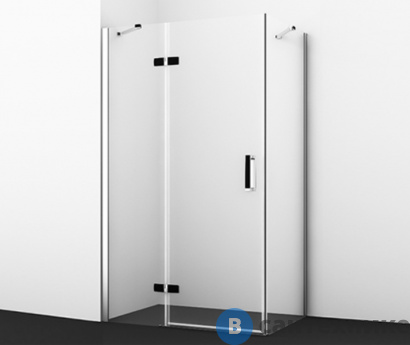 картинка Душевой уголок WasserKRAFT Aller 10H10L Black, прямоугольник, с левой распашной дверью