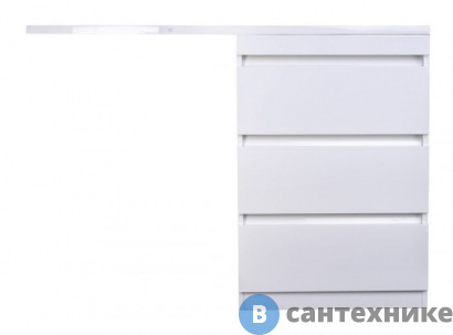 картинка Тумба под раковину Style line Даллас 130, 3 ящ., Люкс белая, напольная PLUS (2000949234502)