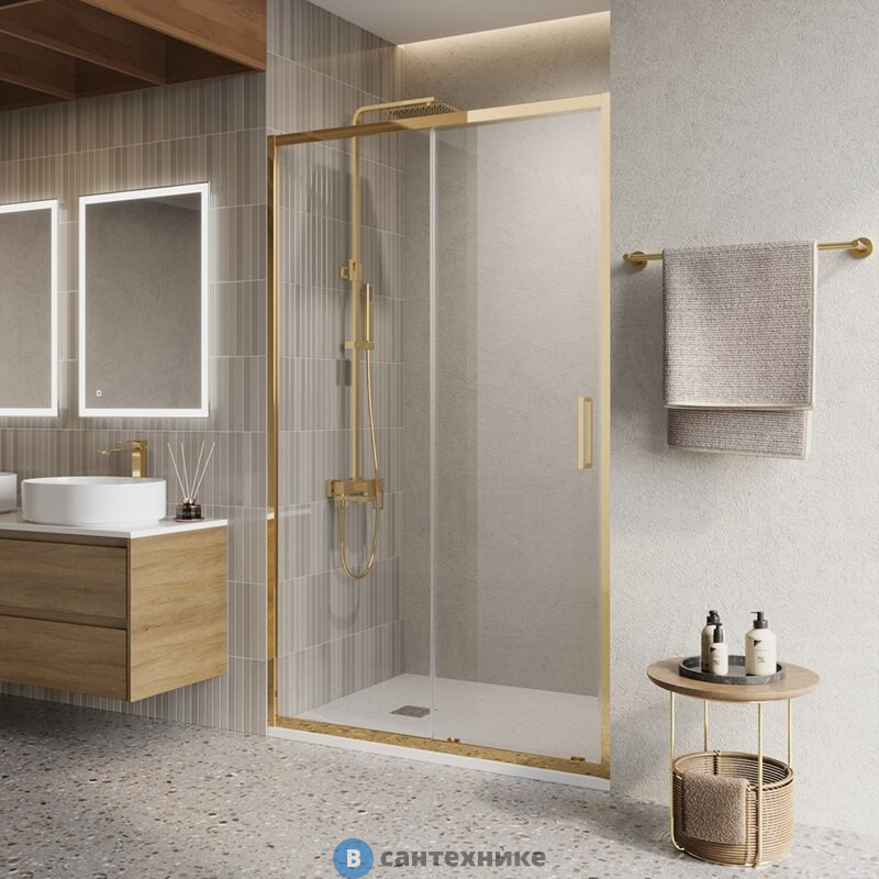 Душевая дверь BelBagno LUCE-BF-1-100-C-ORO