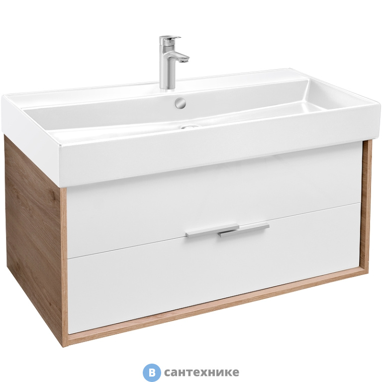 Тумба под раковину Jacob Delafon VIVIENNE EB1668-E75-J5 100 см, к. дуб давос натуральный, ф. белый блестящий