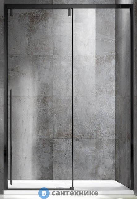 Душевая дверь Vincea Lugano VDS-1L120CLB-1, 1200, черный, стекло прозрачное