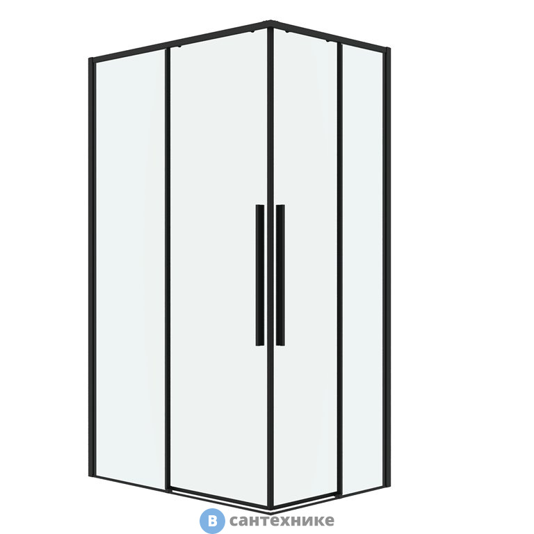 Душевое ограждение Grossman Galaxy 300.K33.01.8070.21.00 (80*70*195) черный матовый, стекло прозрачное, без поддона