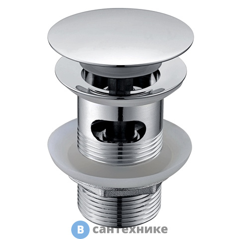 Донный клапан WasserKRAFT A024 Push-up латунь, хромоникелевое покрытие