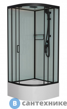 картинка Душевая кабина Frank F400/1 Black средний поддон