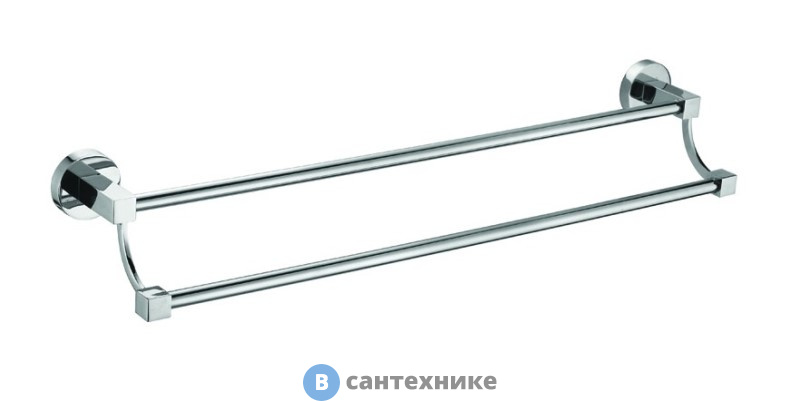 Полотенцедержатель AZARIO NESSY трубчатый двойной 60 см, хром (AZ-73102)