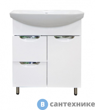 картинка Тумба Loranto Стиль-70/2 (700*850*420) с раковиной Балтика 70 (CS00067860)