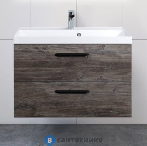 Тумба под раковину BelBagno 80 см AURORA-800-2C-SO-PP подвесная с двумя выкатными ящиками, Pino Pasadena