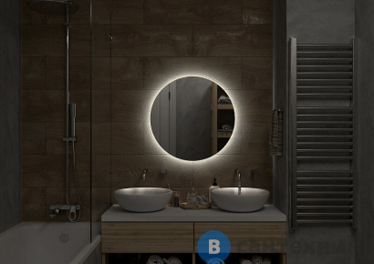 картинка Зеркало Континент Ajour Led, D645 хол подсветка, бесконтактный сенсор (ЗЛП399)