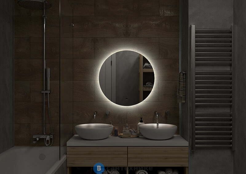 Зеркало Континент Ajour Led, D645 хол подсветка, бесконтактный сенсор (ЗЛП399)