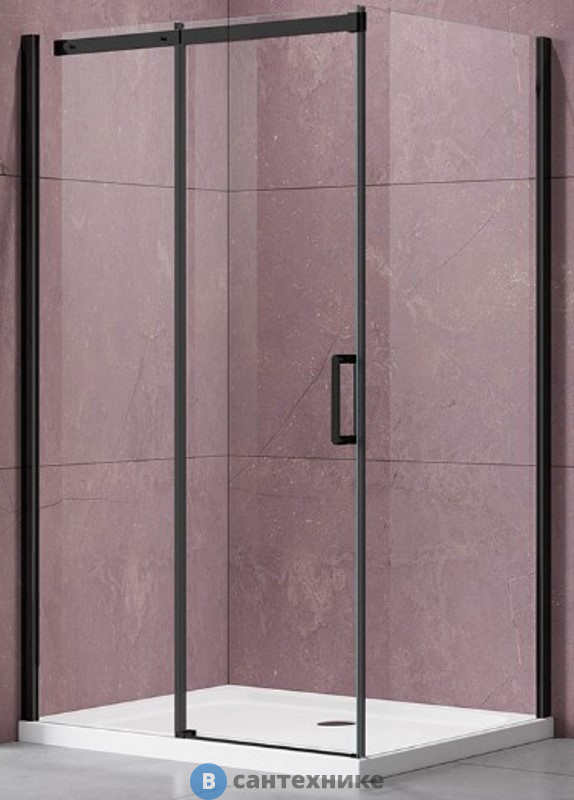 Душевой уголок Vincea Dice VSR-4D8013CLB, 1300*800, черный, стекло прозрачное, без поддона