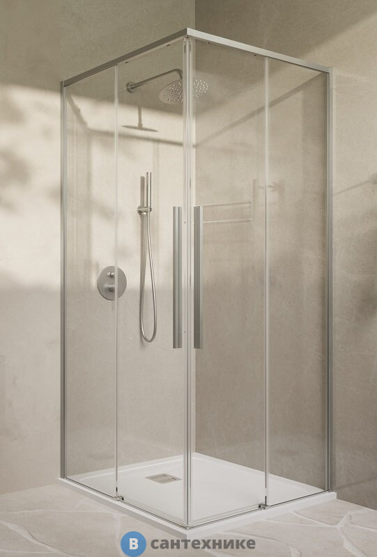 Душевой уголок Vincea Slim-N VSS-4SN900CLBN, 900*900, брашированный никель, стекло прозрачное