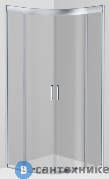 картинка Душевое ограждение AM.PM Gem W90G-401-080WT 80х80, стекло прозрачное, профиль матовое серебро, без поддона