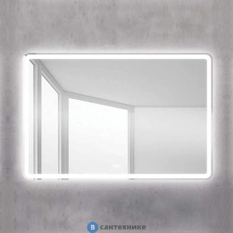 Зеркало BelBagno SPC-MAR-900-600-LED-TCH-WARM со встроенным светильником, сенсорным выключателем и подогревом, 900x30x600
