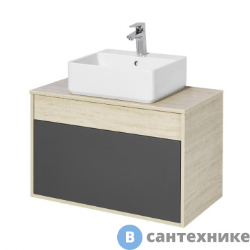 картинка Тумба с раковиной Акватон Лофт Урбан 80 графит/Орег/MILA прямоугольная (1A2476K2LQX60)